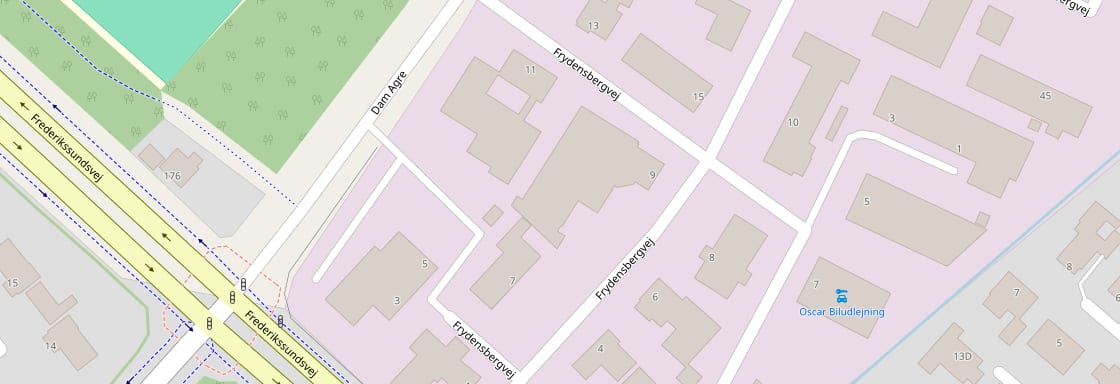 Kort over Frydensbergvej 9 i Stenløse