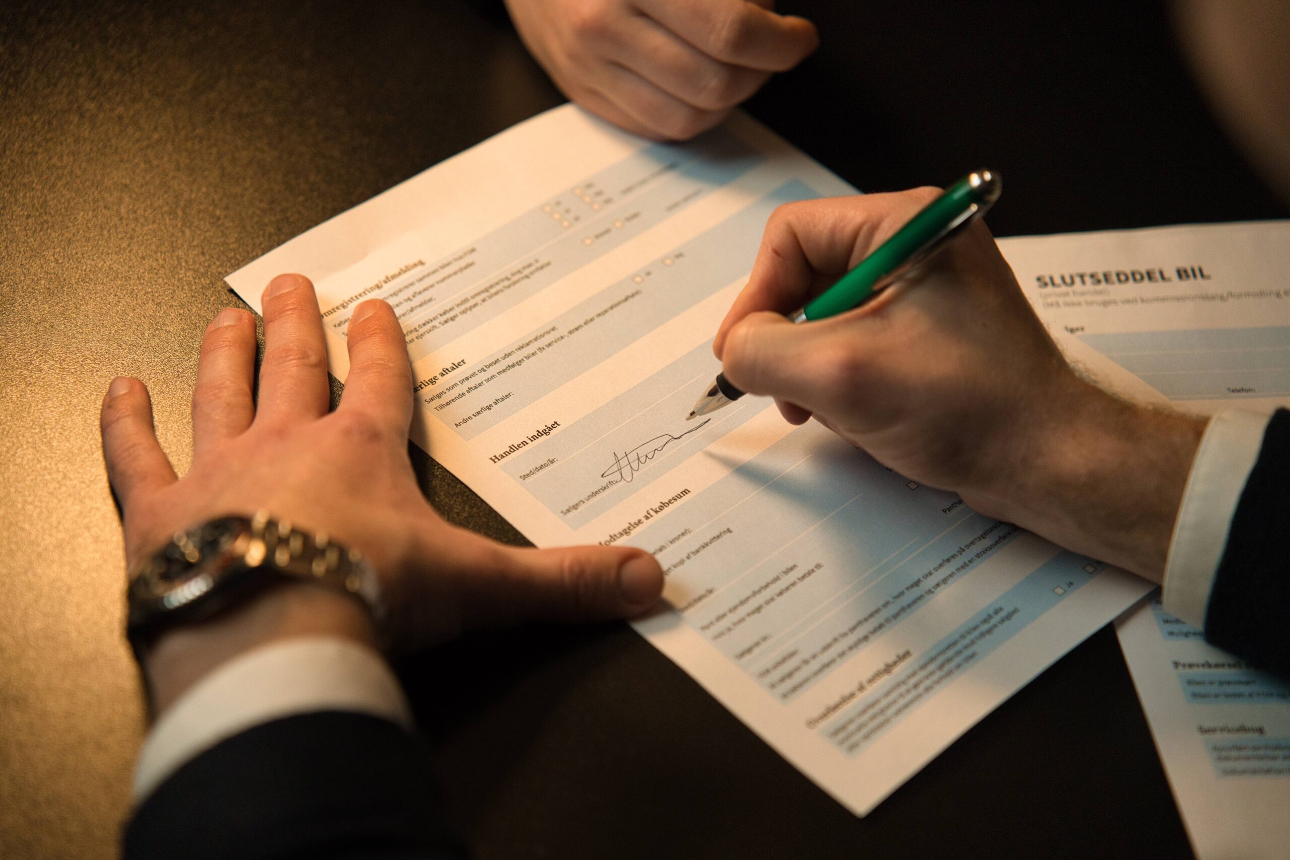 Slutseddel håndtering